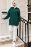 Fitilli Triko Tunik Zümrüt Yeşili 11035-59 Fitilli Triko Tunik Zümrüt Yeşili 11035-59