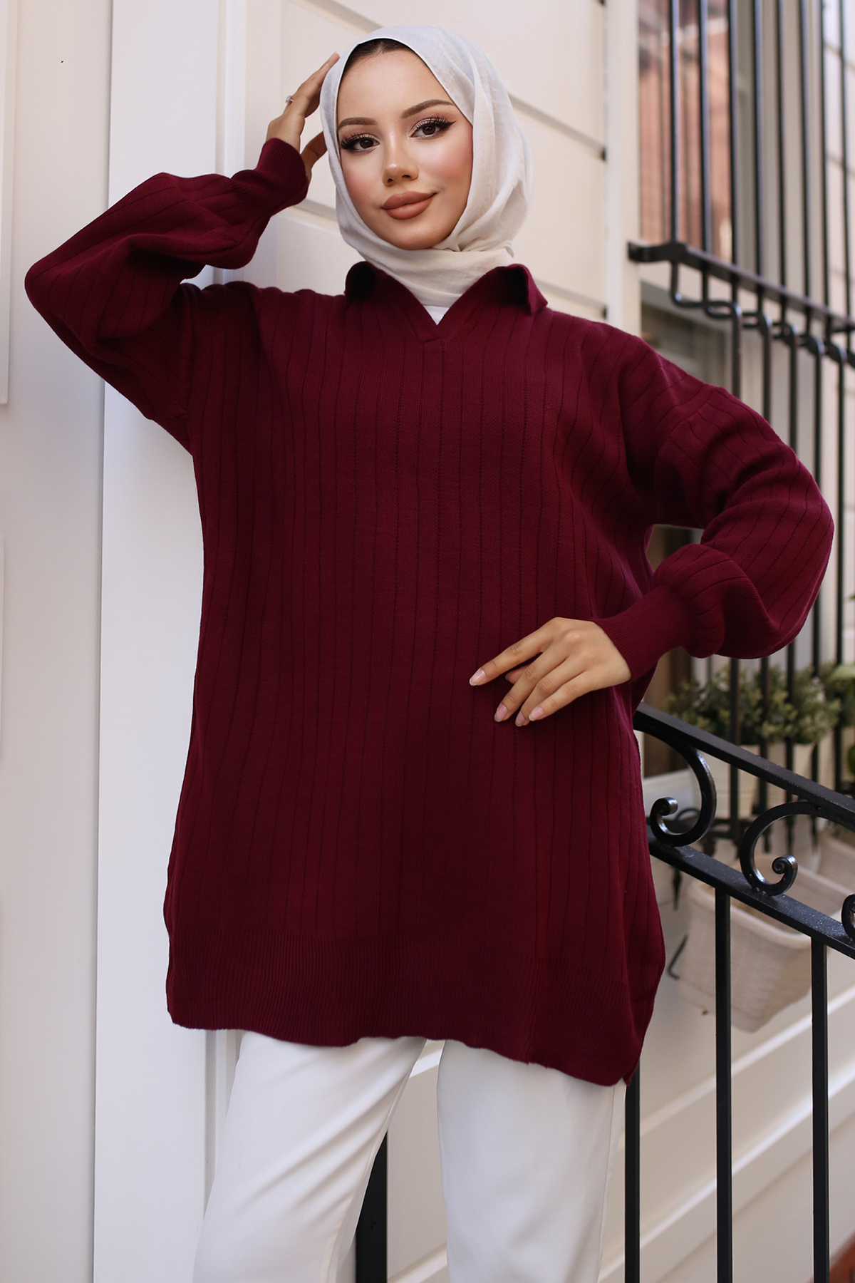 Fitilli Triko Tunik Bordo 11039-63 Fitilli Triko Tunik Bordo 11039-63