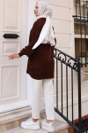 Fitilli Triko Tunik Kahverengi 11039-63 Fitilli Triko Tunik Kahverengi 11039-63
