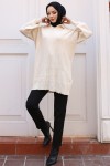  Fitilli Triko Tunik Taş Rengi 11039-63