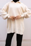  Fitilli Triko Tunik Taş Rengi 11039-63