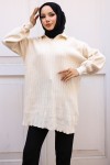  Fitilli Triko Tunik Taş Rengi 11039-63