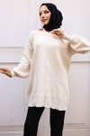  Fitilli Triko Tunik Taş Rengi 11039-63