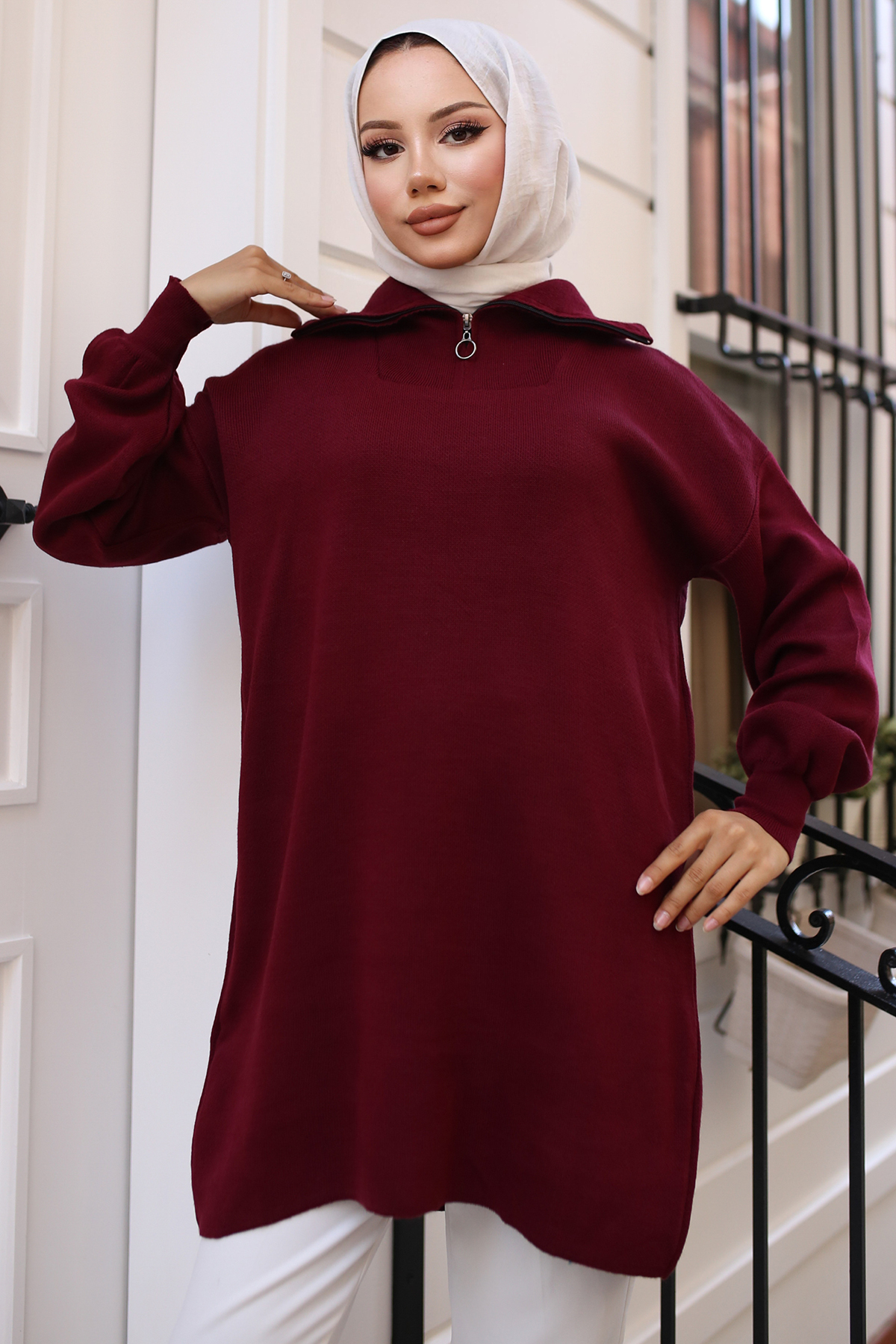 Triko Tunik Bordo 11043-10 Triko Tunik Bordo 11043-10