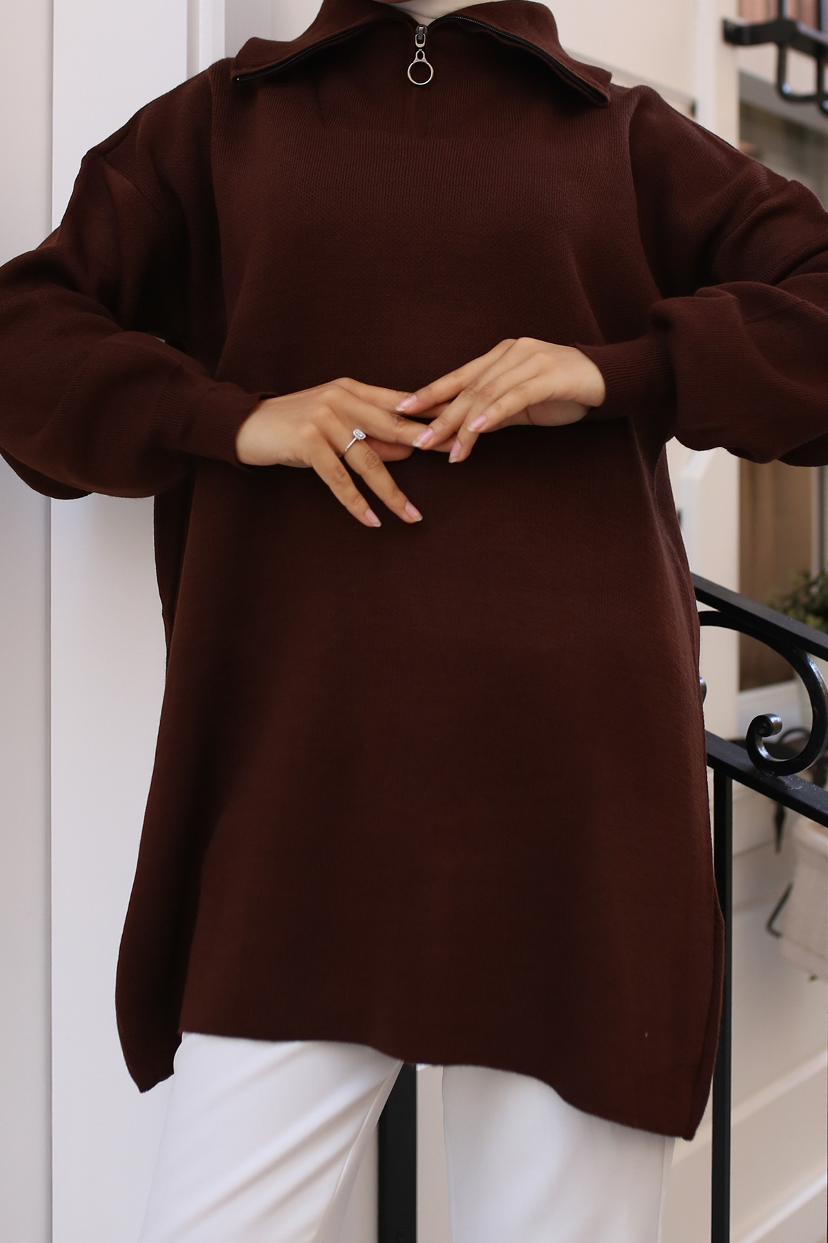 Triko Tunik Kahverengi 11043-10 Triko Tunik Kahverengi 11043-10