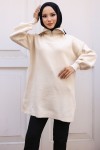 Triko Tunik Taş Rengi 11043-10 Triko Tunik Taş Rengi 11043-10