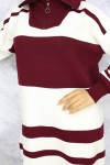 Boğazı Fermuarlı Triko Tunik Bordo 11046-20 Boğazı Fermuarlı Triko Tunik Bordo 11046-20