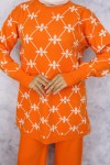 Çiçek Desenli Taşlı Triko Takım Oranj 6212 Çiçek Desenli Taşlı Triko Takım Oranj 6212