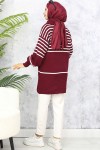 Çizgili Triko Tunik Bordo 11047-22 Çizgili Triko Tunik Bordo 11047-22