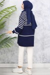 Çizgili Triko Tunik Lacivert 11047-22 Çizgili Triko Tunik Lacivert 11047-22