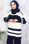 Çizgili Triko Takım Lacivert 11048-20 Çizgili Triko Takım Lacivert 11048-20