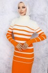  Balıkçı Yaka Triko Elbise Oranj 6107