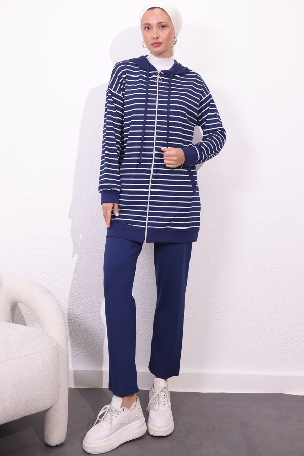 Çizgili İkili Takım Lacivert 4513 Çizgili İkili Takım Lacivert 4513