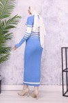 Balıkçı Yaka Triko Elbise Mavi 6146 Balıkçı Yaka Triko Elbise Mavi 6146