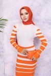 Balıkçı Yaka Triko Elbise Oranj 6041 Balıkçı Yaka Triko Elbise Oranj 6041