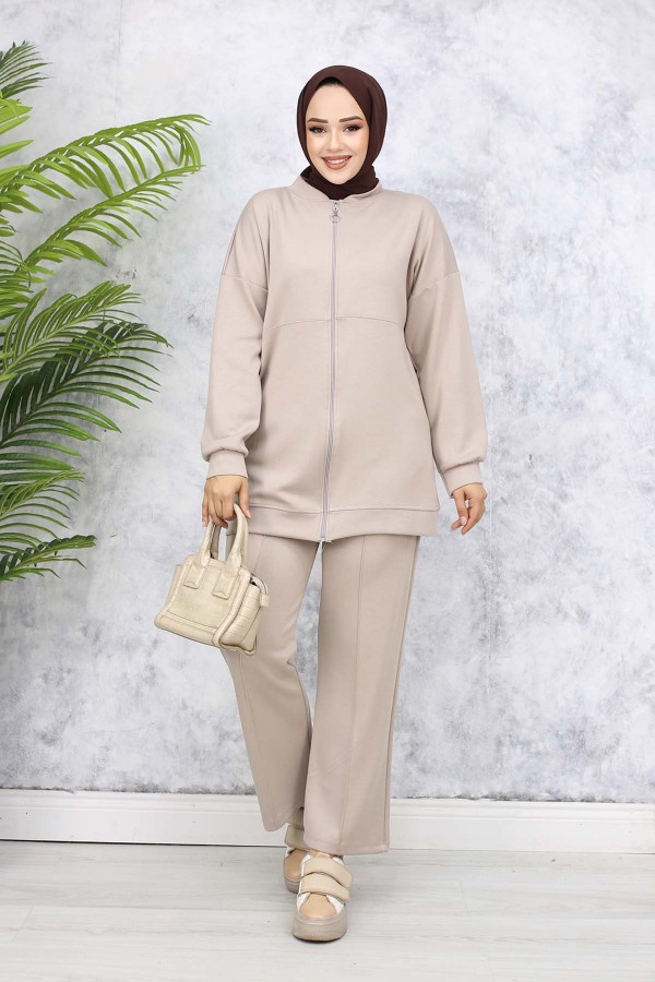 Fermuarlı İkili Takım Bej 3344 Fermuarlı İkili Takım Bej 3344