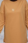 Broş Detaylı Tunik Camel 5034