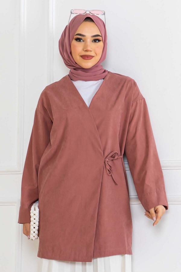 Yandan Bağmalı Kimono Gül Kurusu 2147 Yandan Bağmalı Kimono Gül Kurusu 2147