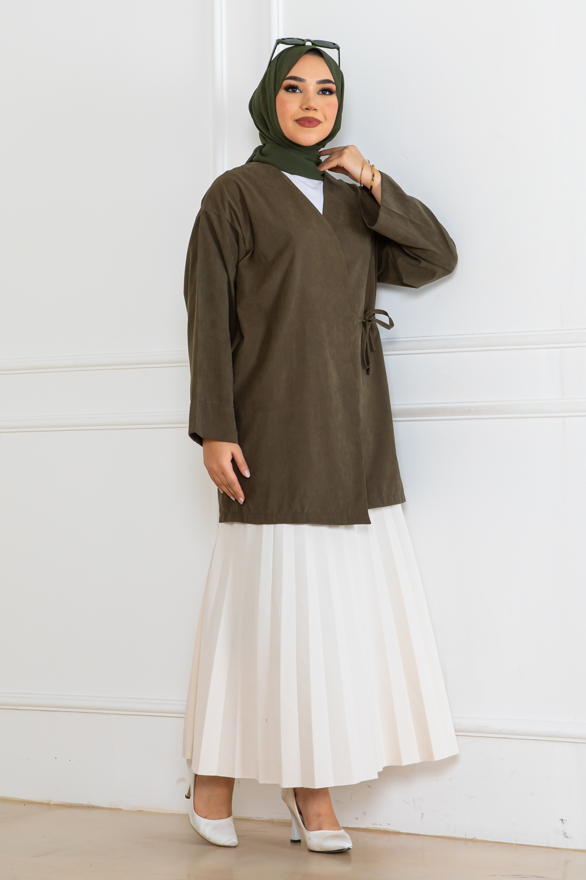 Yandan Bağmalı Kimono Haki 2147 Yandan Bağmalı Kimono Haki 2147