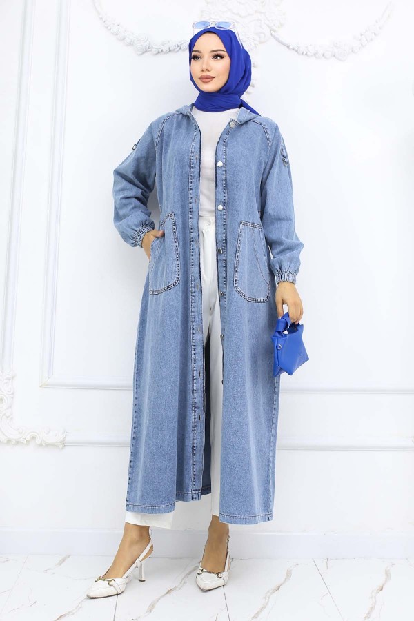 Kapüşonlu Kot Kap Mavi 1352 Kapüşonlu Kot Kap Mavi 1352