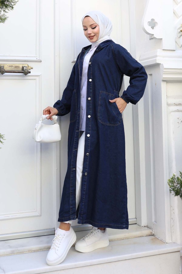 Kapüşonlu Kot Kap Lacivert 1352 Kapüşonlu Kot Kap Lacivert 1352