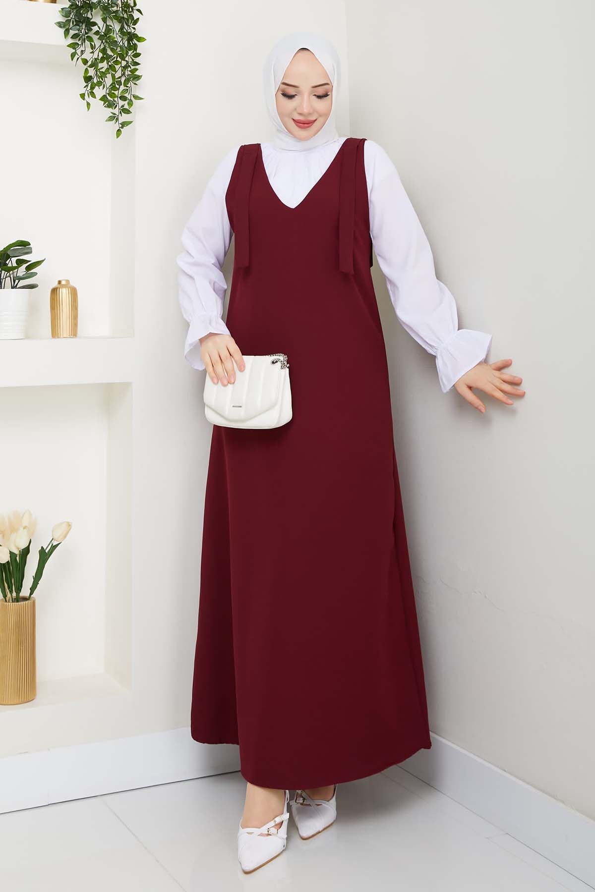 Gömlek + Ji̇le Elbi̇se Bordo 4678 Gömlek + Ji̇le Elbi̇se Bordo 4678