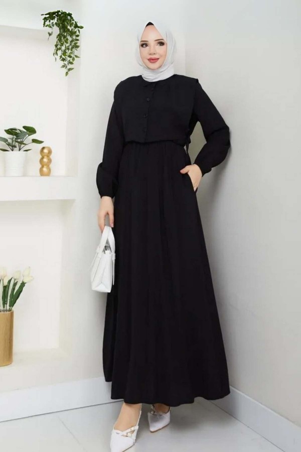 Yelekli Elbise Siyah 4735 Yelekli Elbise Siyah 4735