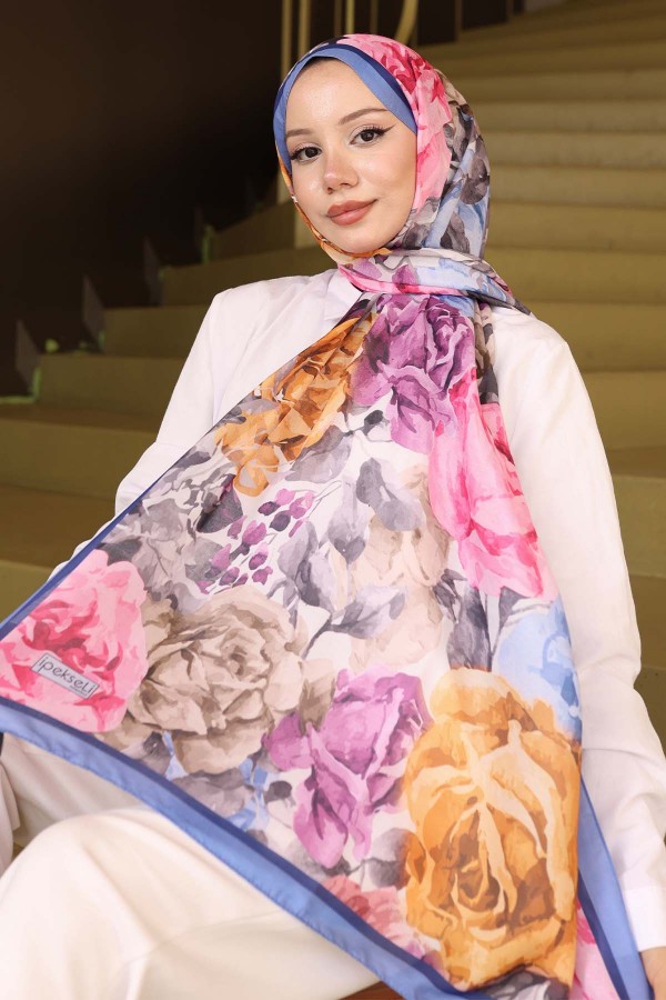 Desenli Şal İndigo İpk111 