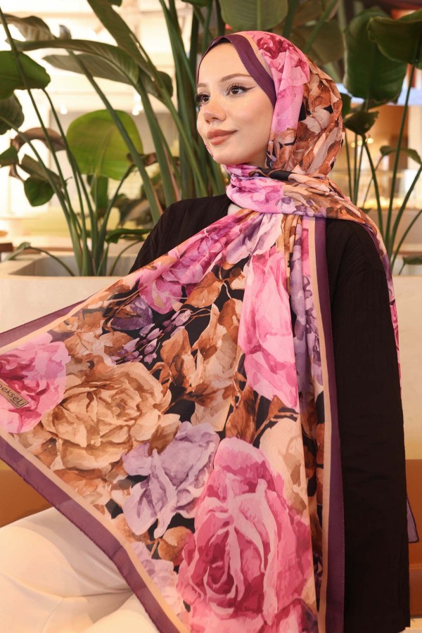Desenli Şal Mor İpk111 