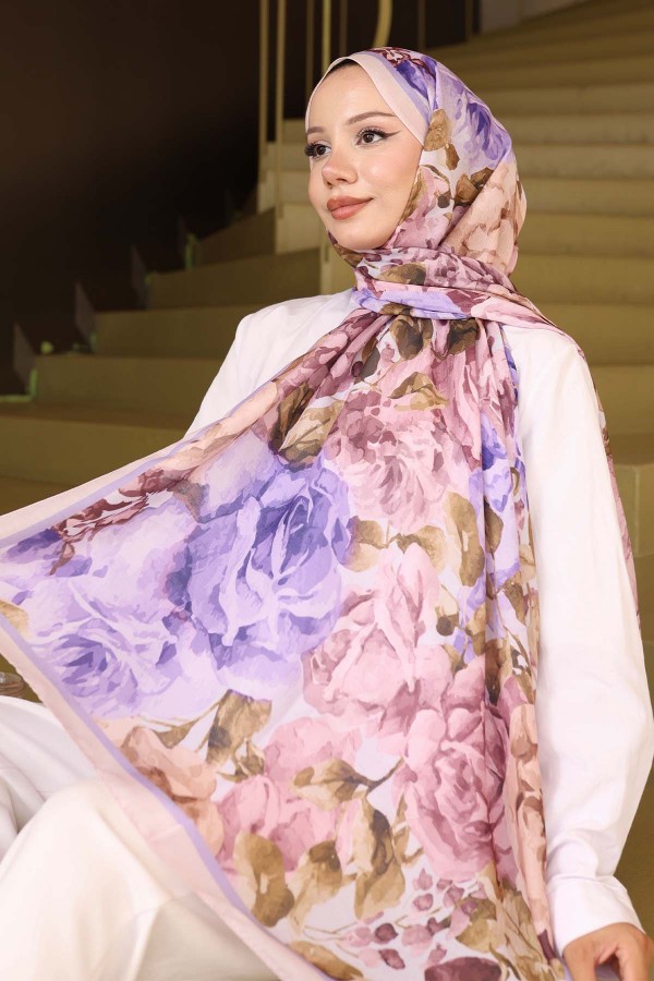 Desenli Şal Taş Rengi İpk111 