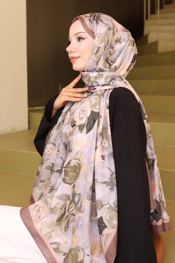 Desenli Şal Sütlü Kahve İpk113 