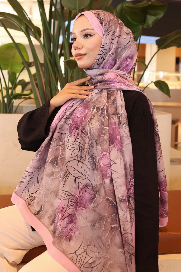 Desenli Şal Pembe İpk114 