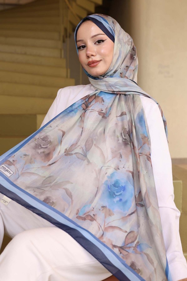 Desenli Şal Lacivert Frt106 Desenli Şal Lacivert Frt106