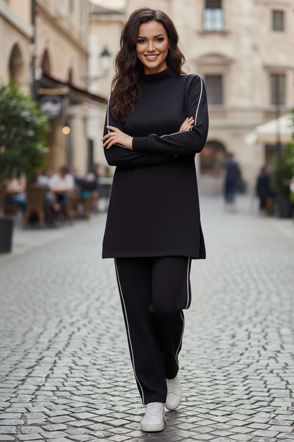 Yanları Biyeli Oysho Takım B2011 Siyah Yanları Biyeli Oysho Takım B2011 Siyah