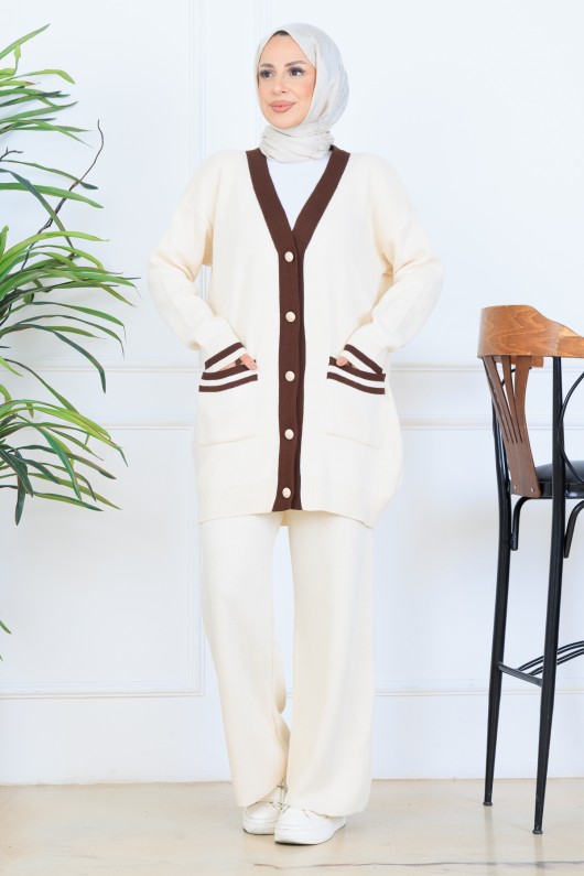 Cepli Triko Takım N7068 Taş Rengi