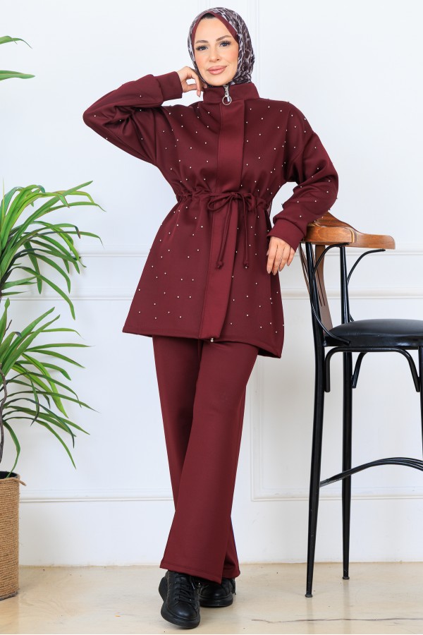 İncili Scuba Takım N5323 Bordo