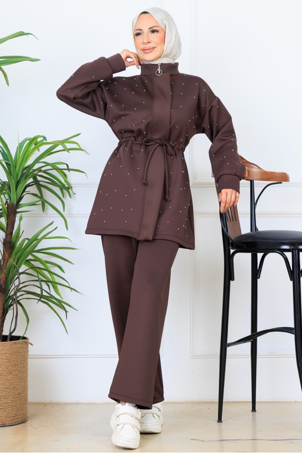 İncili Scuba Takım N5323 Kahverengi