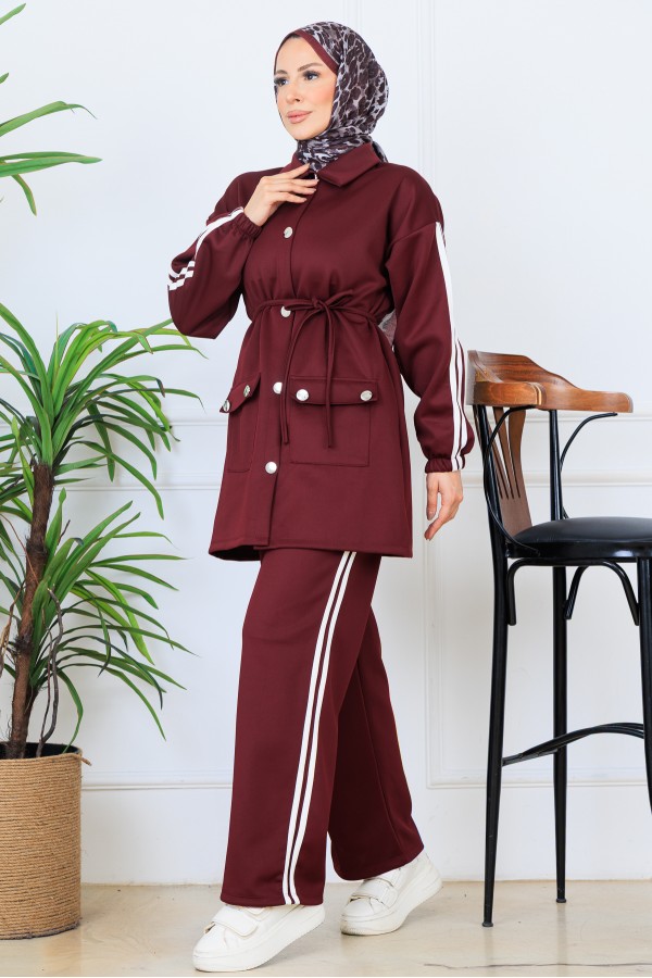 Biyeli Scuba Takım N5333 Bordo