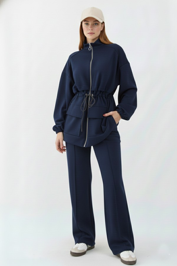 Belden Büzgülü Scuba Takım N5404 Lacivert Belden Büzgülü Scuba Takım N5404 Lacivert