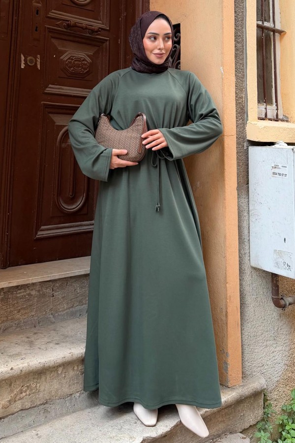Oyşo Tesettür Elbise Z5711 Haki Oyşo Tesettür Elbise Z5711 Haki