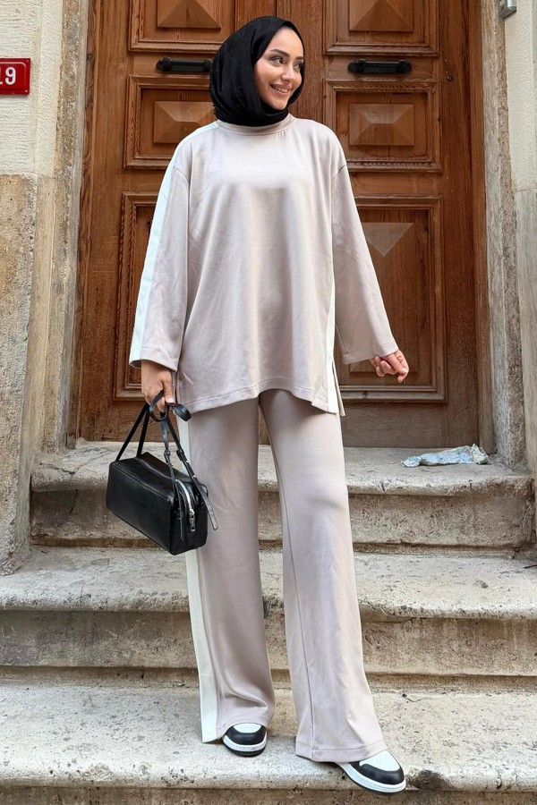 Oyşo Yandan Şerit Takım Z5713 Bej