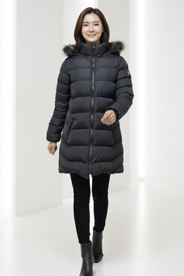 Şapkası Kürklü Mont K9182 Siyah