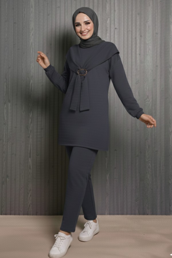 Toka Detaylı Oyisho İkili Takım N5424 Antrasit