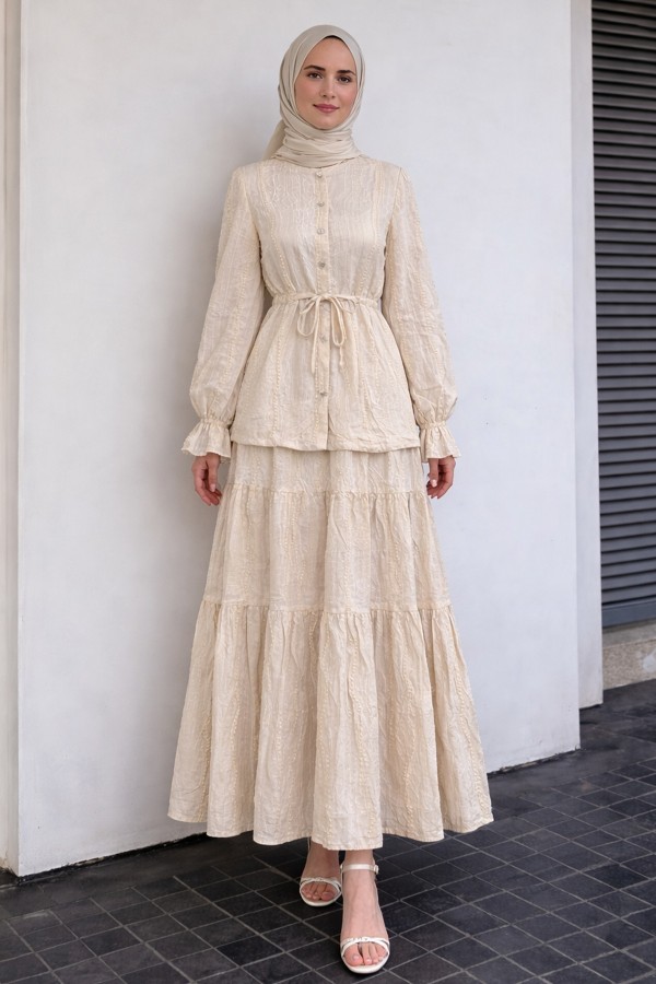 Fisto İi̇kili Takım A3019 Krem Fisto İi̇kili Takım A3019 Krem