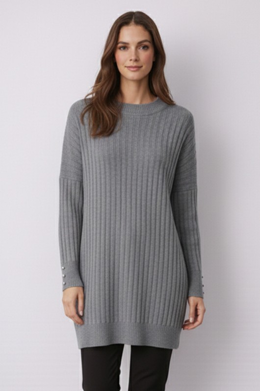 Desenli Tunik N3170 Gri