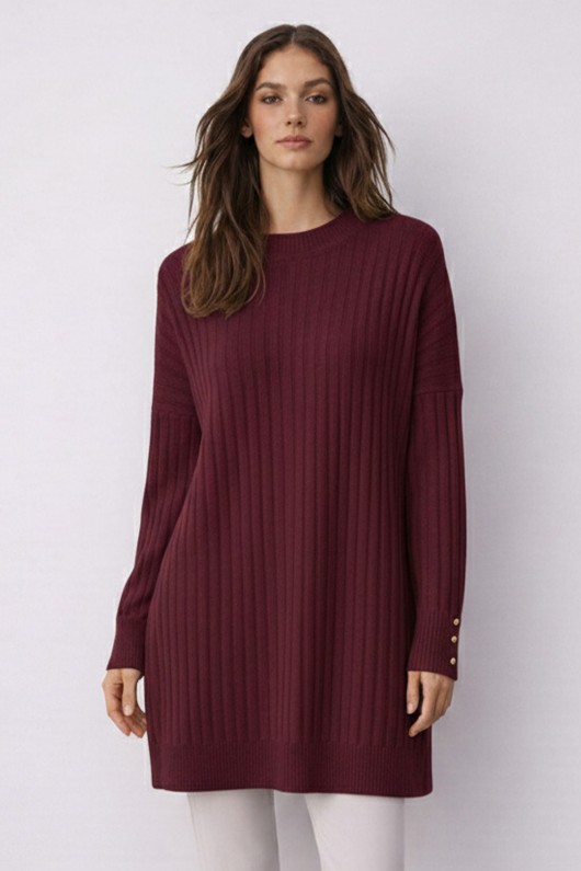 Desenli Tunik N3170 Mürdüm