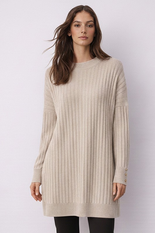 Desenli Tunik N3170 Taş Rengi