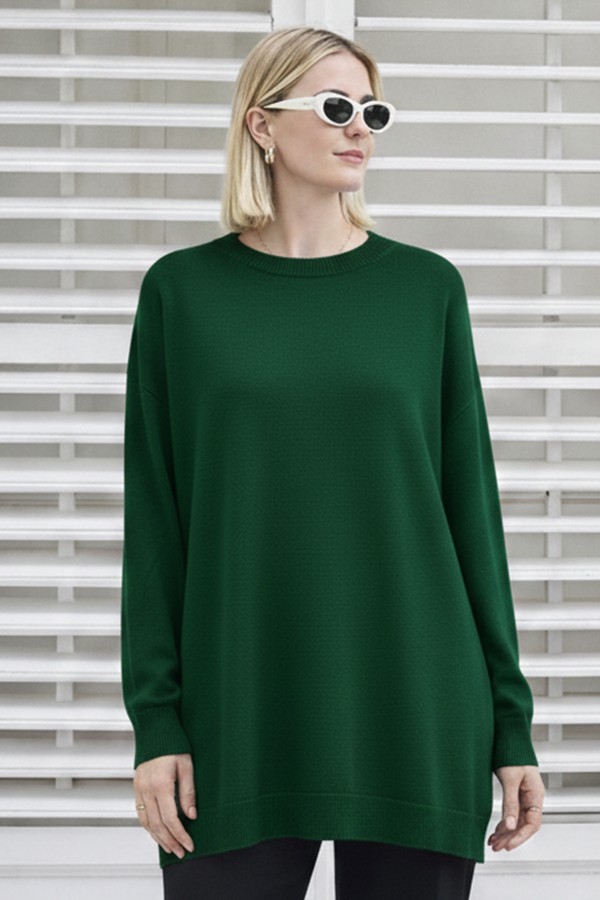 Tesettür Tunik N3177 Zümrüt Yeşili Tesettür Tunik N3177 Zümrüt Yeşili