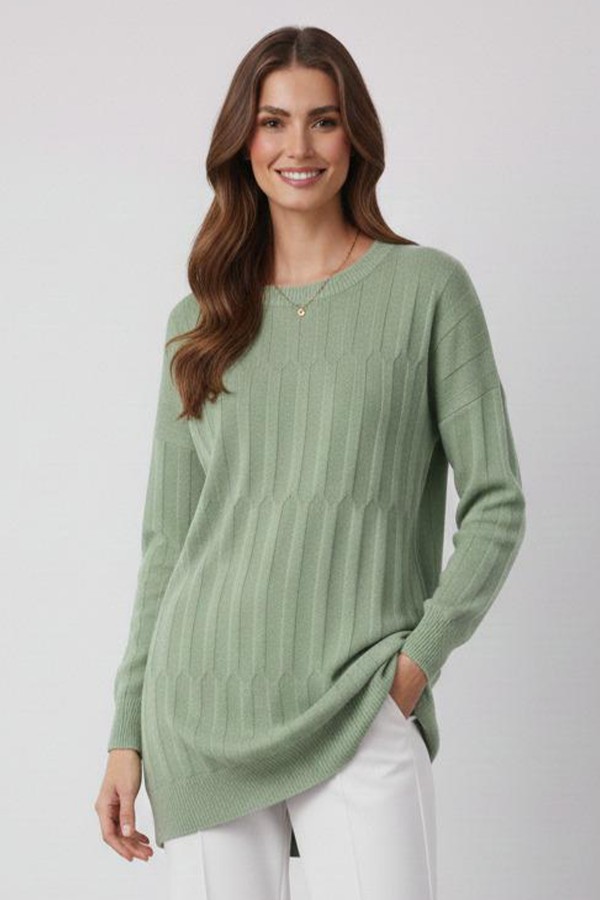 Desenli Tunik N3174 Çağla