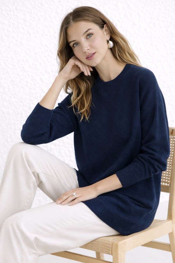 Desenli Tesettür Tunik N3192 Lacivert Desenli Tesettür Tunik N3192 Lacivert